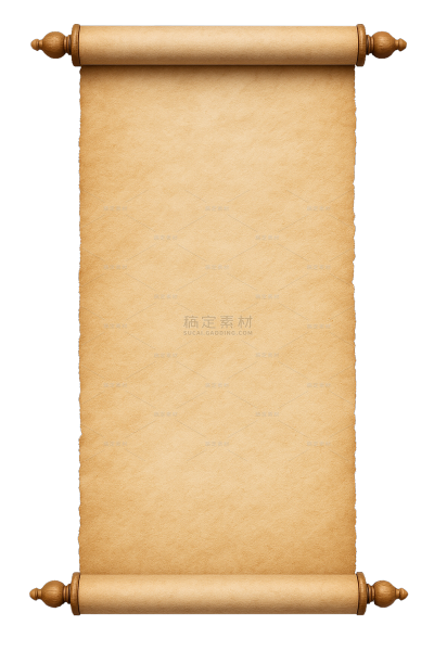 边框系列写实卷轴纸质边框（td）