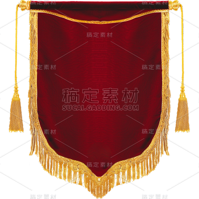 表彰系列写实空白红色锦旗贴纸