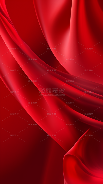 背景通用红色绸带背景场景图片素材