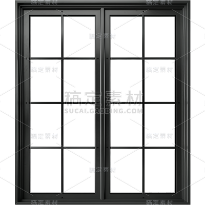 家居系列-通用-两格闭合窗户深色贴纸 