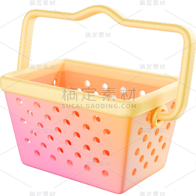 促销通用元素软3D风空购物篮元素