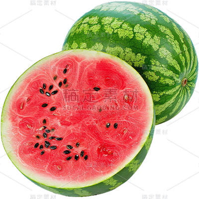 夏季果蔬通用实景整西瓜元素素材