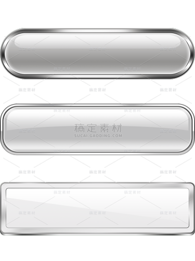 通用金属按钮立体标题框文本框文字框边框组合元素