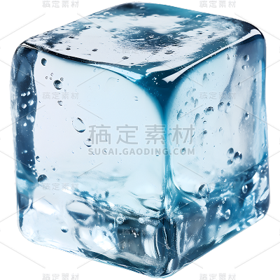 通用3D冰块固体蓝色立方体元素贴纸