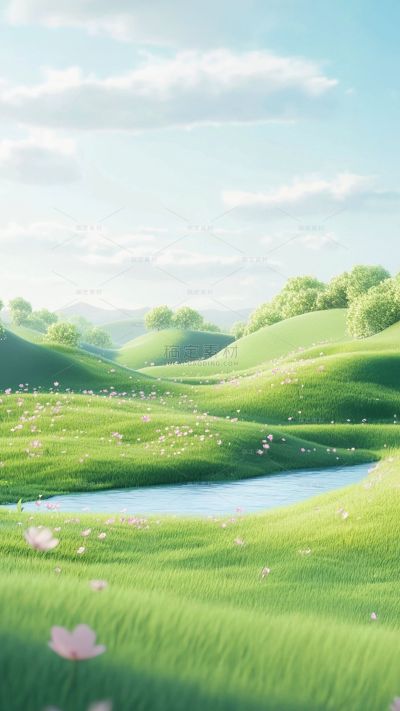 风光系列实景蓝天草地场景背景