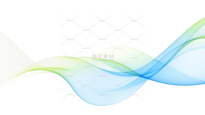 特效系列蓝绿色渐变波浪线条元素（td）