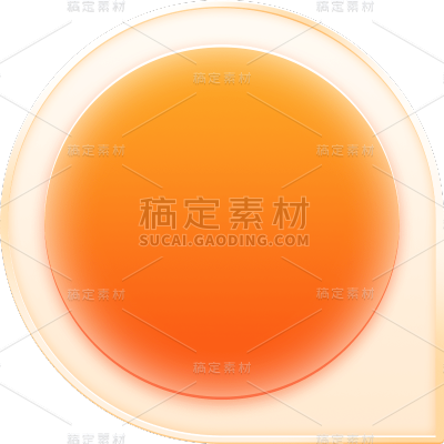 618通用轻拟物标签橙色通用贴纸元素素材