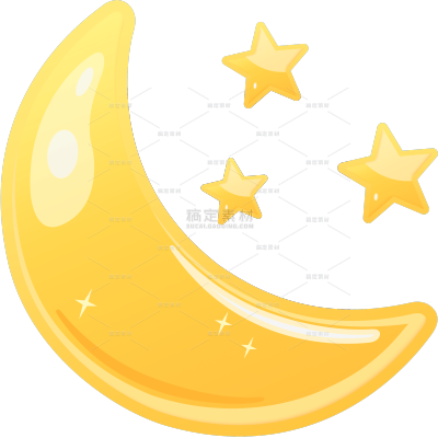 宇宙系列简单插画弯月星星