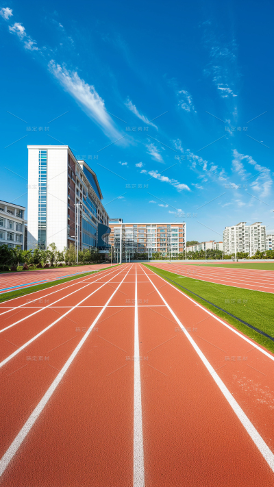 建筑系列学校操场跑道实景图
