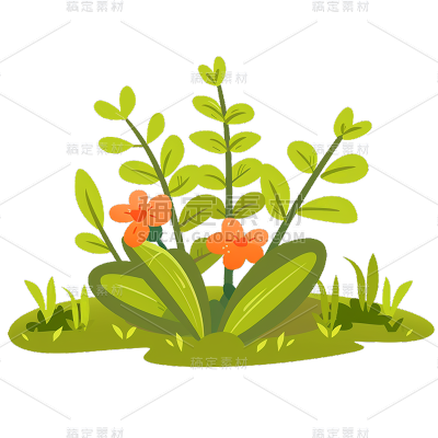 植物通用写实插画草丛元素素材