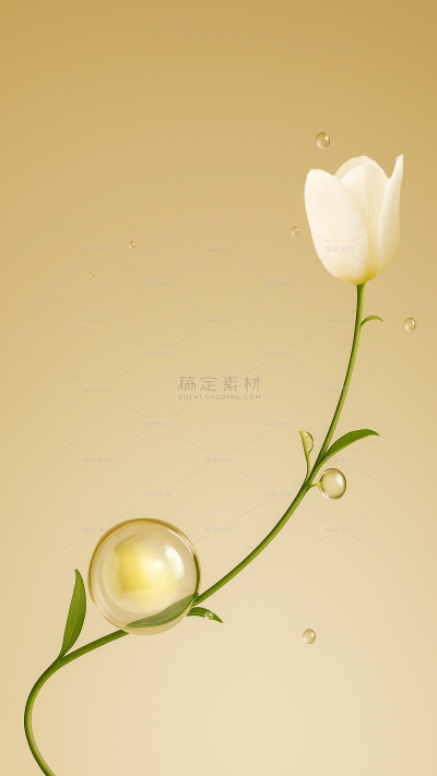 常规背景系列实景风鲜花水分子背景