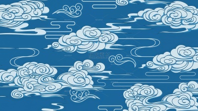 中国风系列蓝色祥云纹理背景（td）