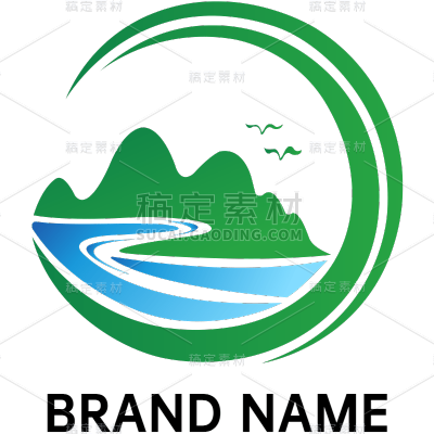 常规通用创意山川湖泊组合图标元素素材