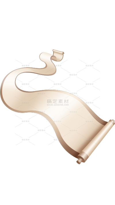 中国风系列插画风中式蜿蜒卷轴