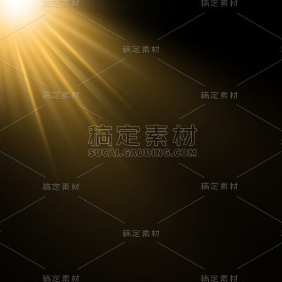 常规通用射灯灯光光效金色放射状贴纸元素素材