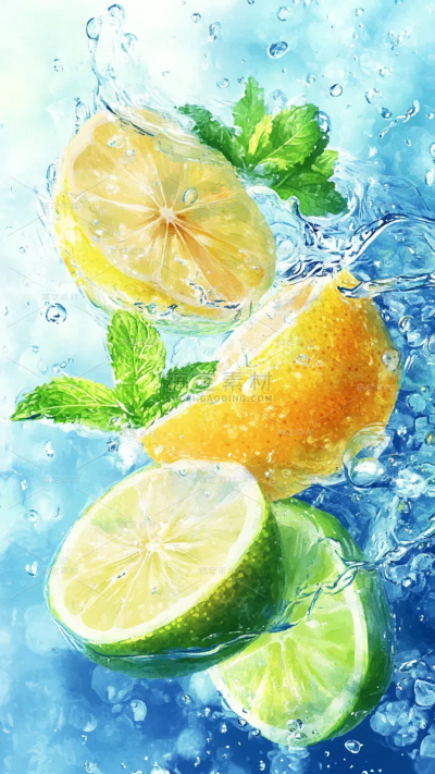 果蔬系列-通用-梦幻感水彩插画背景