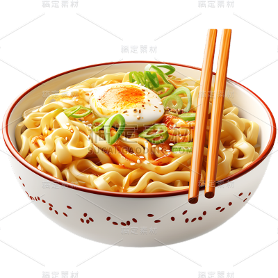 中餐饺子汤面食物贴纸