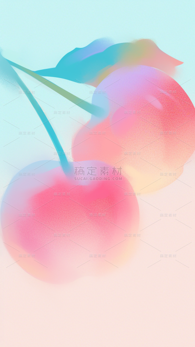 常规果蔬系列通用肌理感弥散插画水果背景