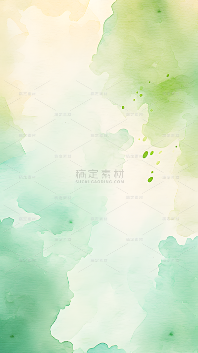 通用简约彩色绿色水彩晕染印染背景