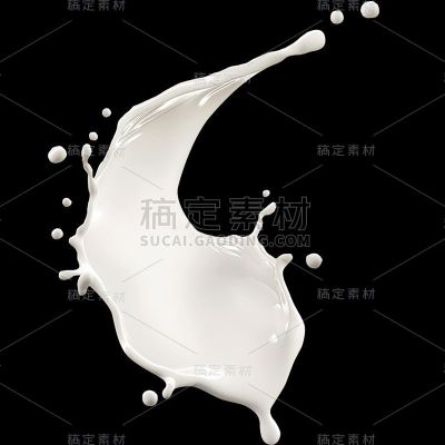 特效通用白色牛奶奶质液体元素素材