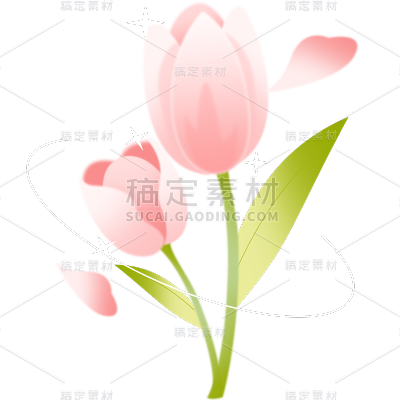 传统节气立春弥散风渐变植物元素素材