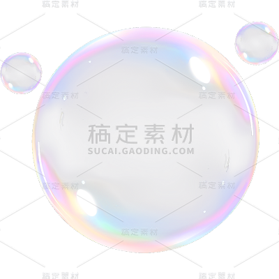 通用简约风彩色透明气泡元素素材