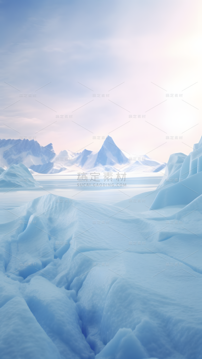 小雪节气冬季冬天通用冰山冰川雪山雪地虚拟场景背景
