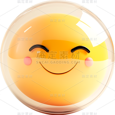 图标系列-通用-3D笑脸+玻璃罩贴纸