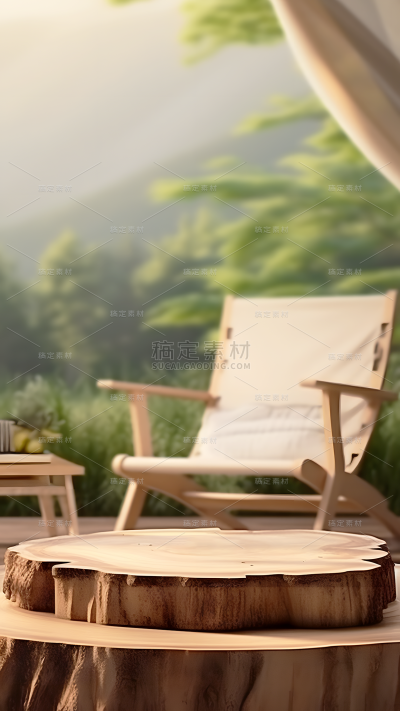 通用3D立体C4D户外露营写实场景背景图片素材