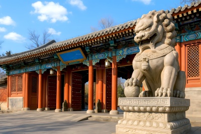 常规内容-背景系列写实府邸门口背景图片