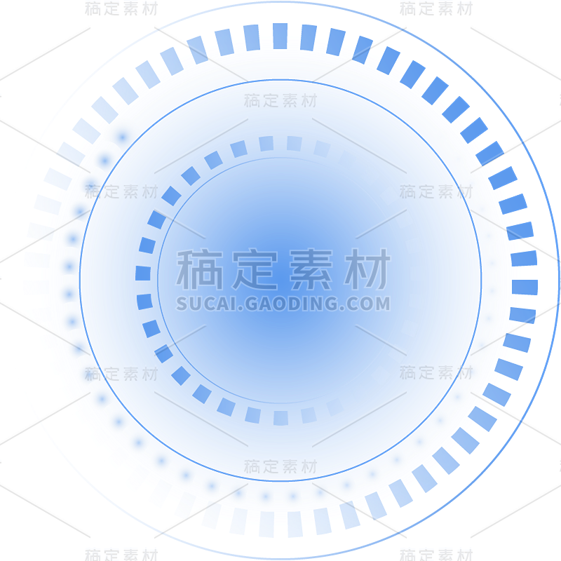 通用元素蓝色科技感科技风扁平轨道圆形元素