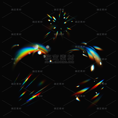 2309SC-素材组合-彩色手绘光效元素2