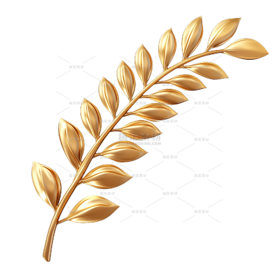 植物系列3D立体金属感小麦麦穗