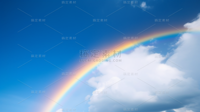 天空蓝天白云彩虹