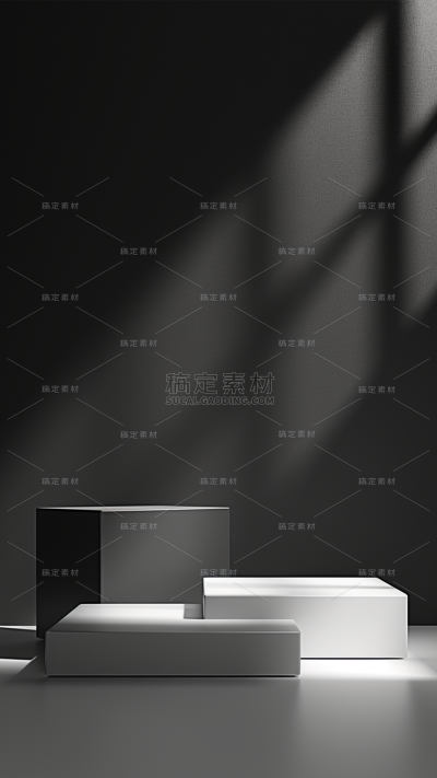背景通用简约风黑色光影展台几何图片素材