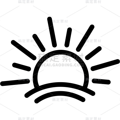 常规系列黑色简约太阳logo通用元素素材