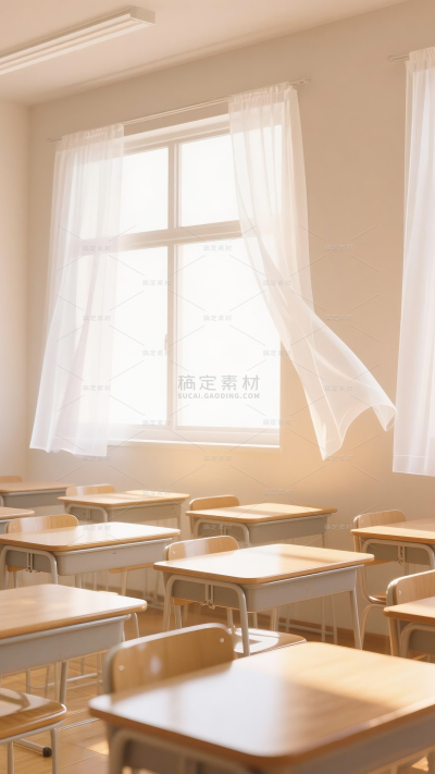 高考实景感光影课桌教室背景