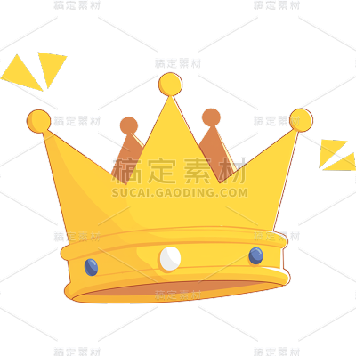 表彰系列卡通风插画皇冠+装饰
