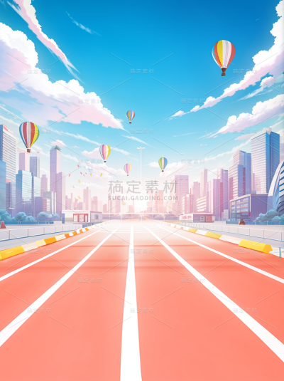 开学季系列立体跑道促销通用背景素材