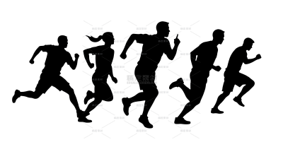 人物系列黑色矢量运动剪影人物元素（td)