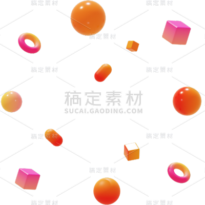 电商通用大促活动促销立体3DC4D漂浮装饰几何元素素材
