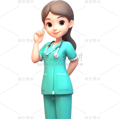 3D护士系列人物贴纸
