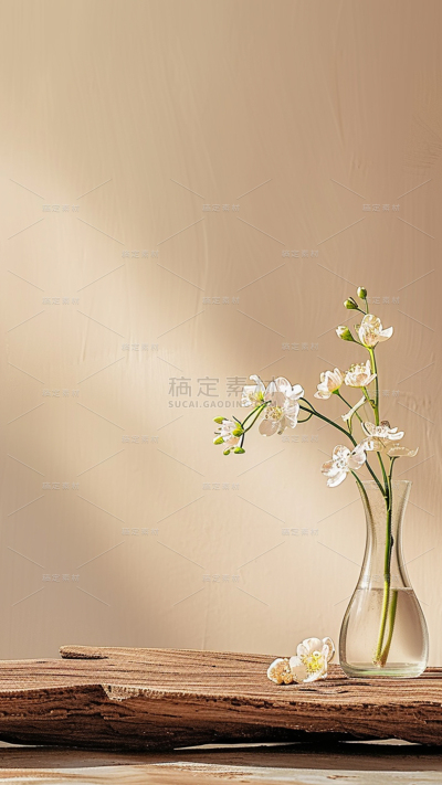 植物通用实景简约花朵展台背景场景图片素材