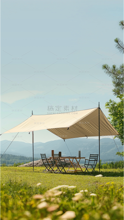 通用实景帐篷露营背景素材