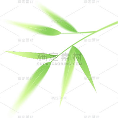 二十四节气谷雨通用绿色弥散线条植物元素素材
