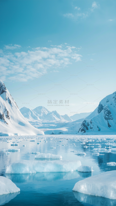 风光系列实景感冰川雪山湖泊背景