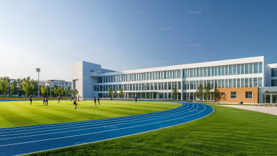 建筑系列通用学生在学校操场活动图片