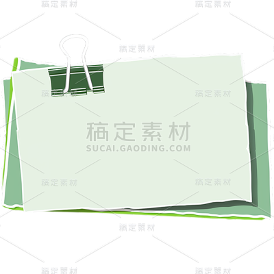 通用插画绿色便利贴撕纸元素素材