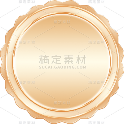通用电商金属质感金色圆形促销标签元素贴纸