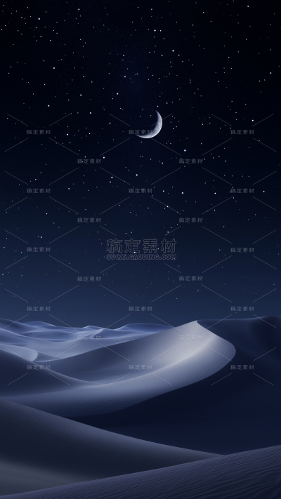 宇宙系列月亮沙漠夜景图片